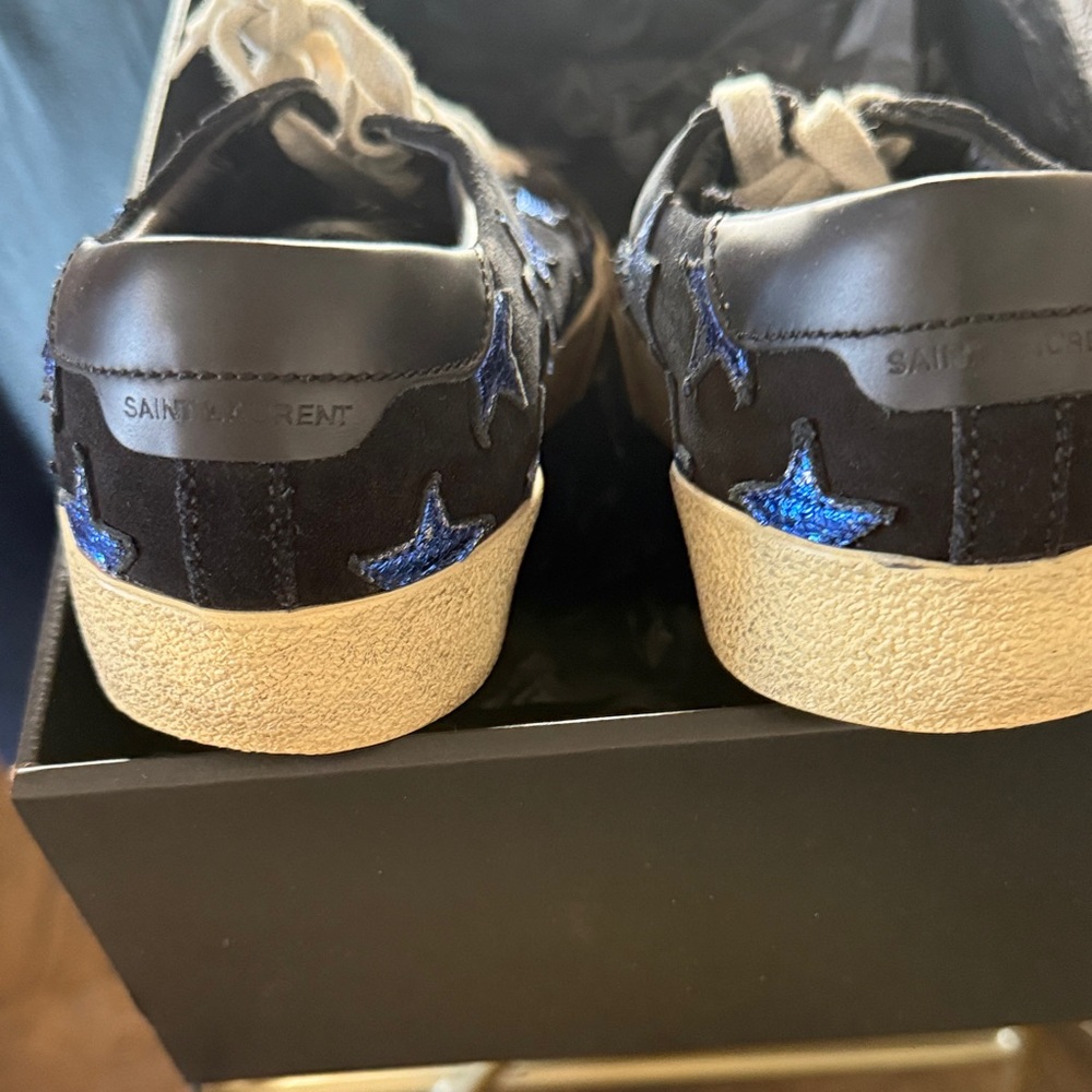 Saint Laurent Black and Blue Star Sneakers with box and new laces - Picture 4 of 7